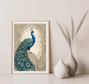 classic peacock digital art