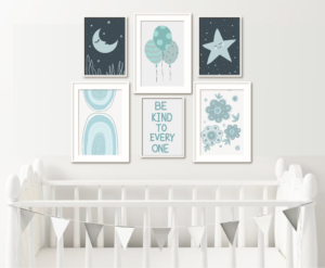 Kids Room Wall Decor Art Set of 6