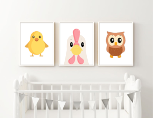 Kids Room Wall Decor Art Set of 3
