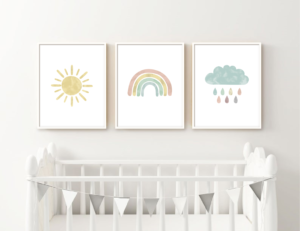 Kids Room Wall Decor Art Set of 3