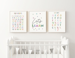 Kids Room Wall Decor Art Set of 3