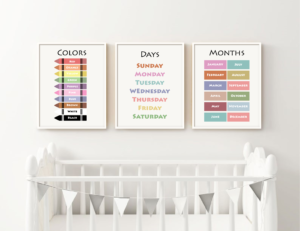Kids Room Wall Decor Art Set of 3