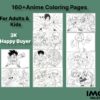 160 Anime Coloring Pages bundle