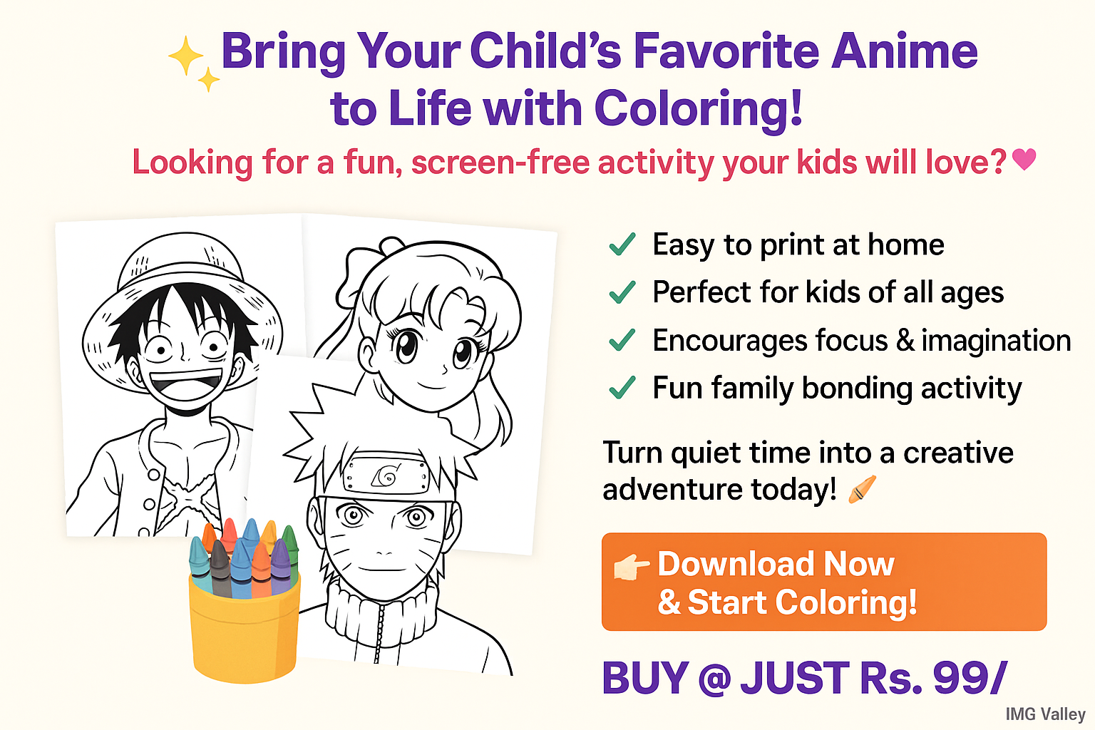 160 Anime Coloring Pages bundle
