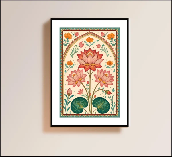 Lotus Wall Art Set: Vintage Pichwai Posters (Digital Download)