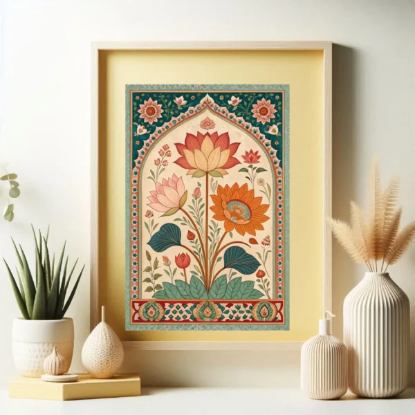 Lotus Wall Art Set: Vintage Pichwai Posters (Digital Download)