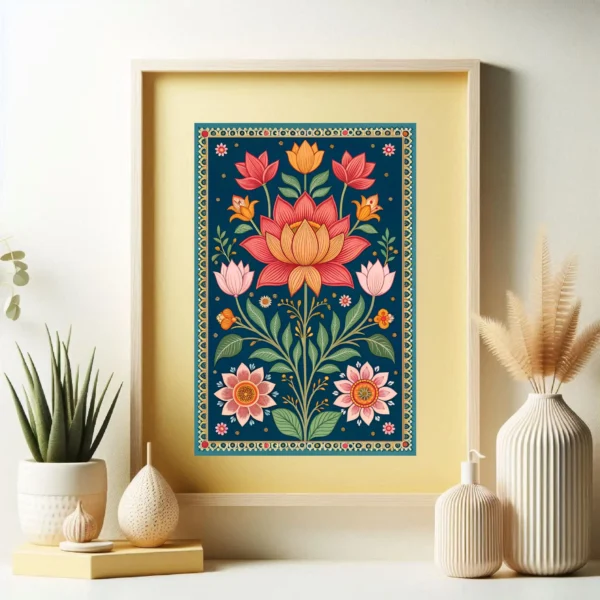 Lotus Wall Art Set: Vintage Pichwai Posters (Digital Download)