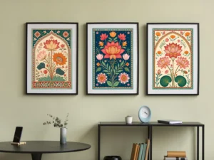Lotus Wall Art Set: Vintage Pichwai Posters (Digital Download)