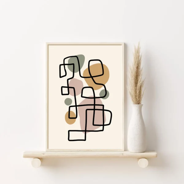 Sage Green Boho Minimal Wall Art Print