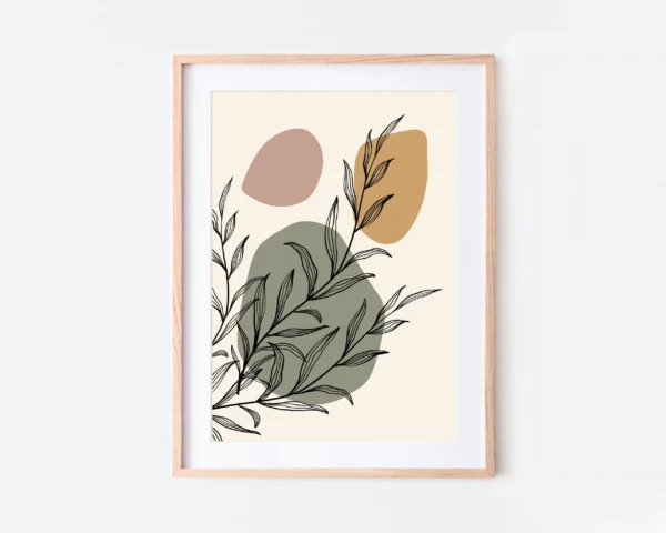 Sage Green Boho Minimal Wall Art Print