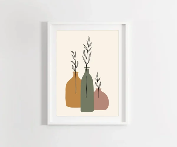 Sage Green Boho Minimal Wall Art Print
