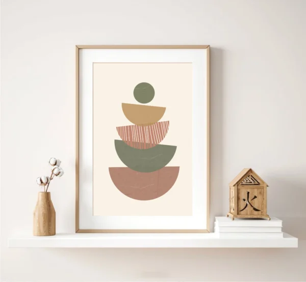 Sage Green Boho Minimal Wall Art Print