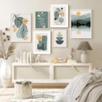 Blue Boho Minimal Wall Art Print