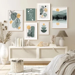 Blue Boho Minimal Wall Art Print