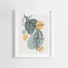 Blue and Yellow Boho Minimal Wall Art Print