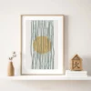 Blue and Yellow Boho Minimal Wall Art Print