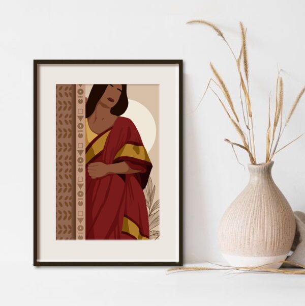 Indian Lady Wall Art | Indian Woman in Saree