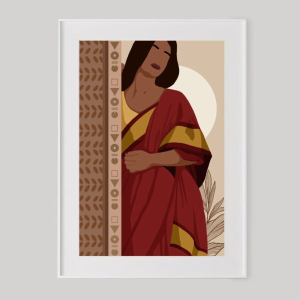 Indian Lady Wall Art | Indian Woman in Saree