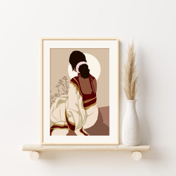 Indian Woman Art Print, Indian Art, Indian Lady Wall Art