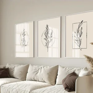 Boho Botanical Art Set of 3