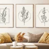 Boho Botanical Art Set of 3