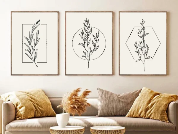 Boho Botanical Art Set of 3