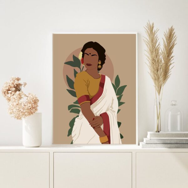 Indian Woman in Saree Art Print