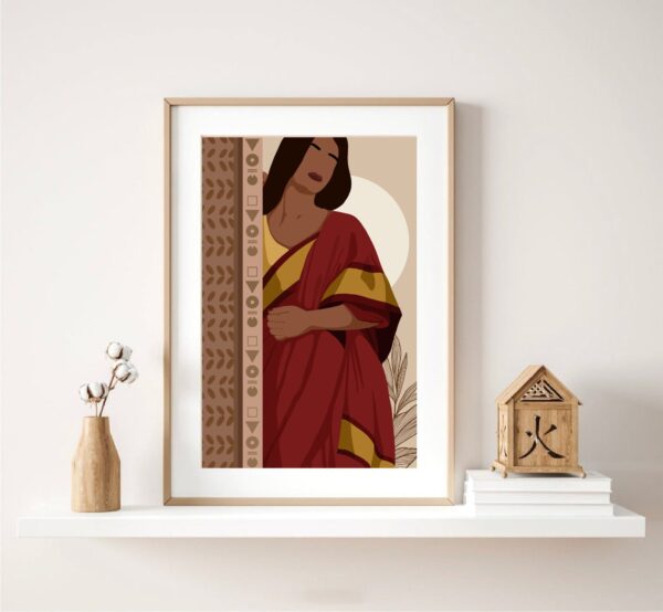 Indian Lady Wall Art | Indian Woman in Saree