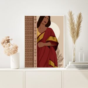 Indian Lady Wall Art | Indian Woman in Saree