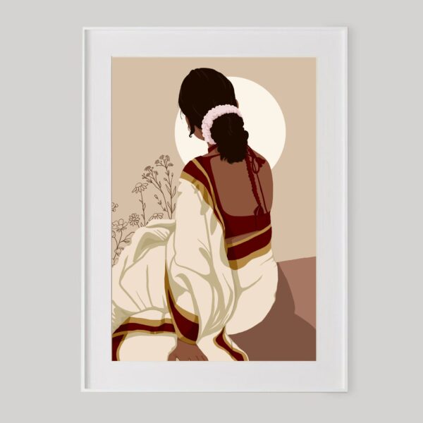 Indian Woman Art Print, Indian Art, Indian Lady Wall Art