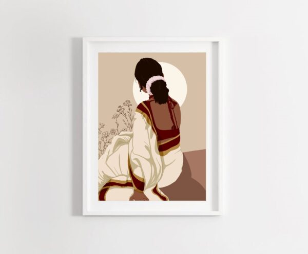 Indian Woman Art Print, Indian Art, Indian Lady Wall Art