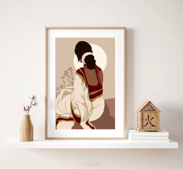 Indian Woman Art Print, Indian Art, Indian Lady Wall Art