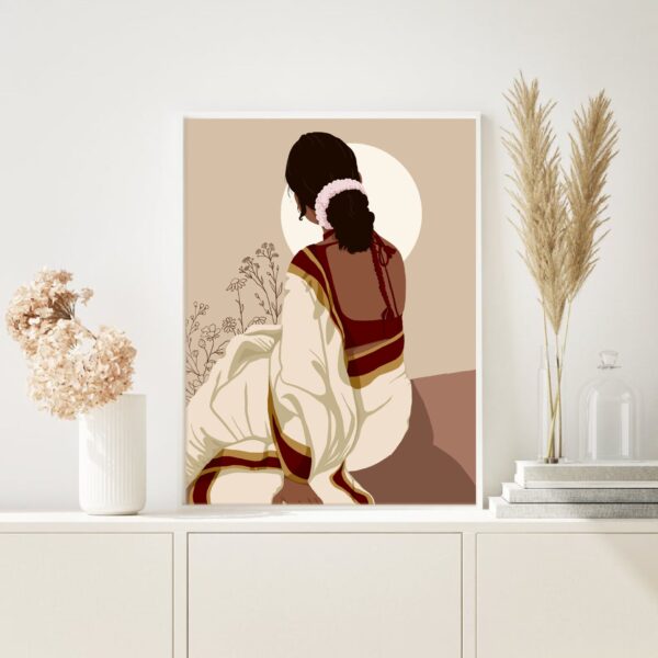 Indian Woman Art Print, Indian Art, Indian Lady Wall Art